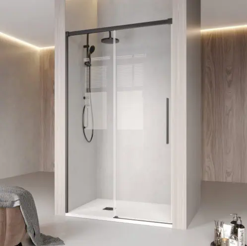Porta doccia scorrevole 120 cm con profili gun metal