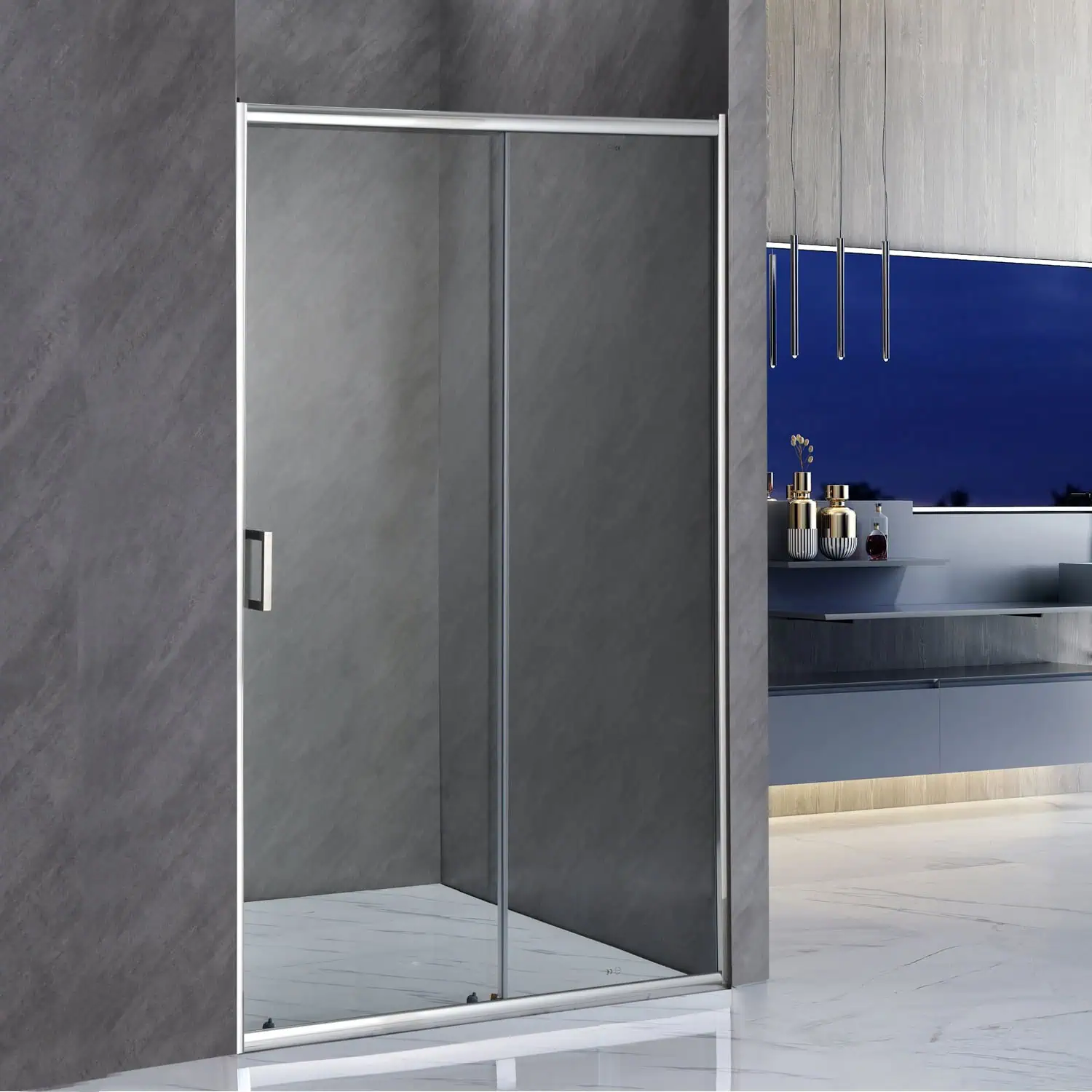 Porta doccia scorrevole 140 cm in cristallo trasparente