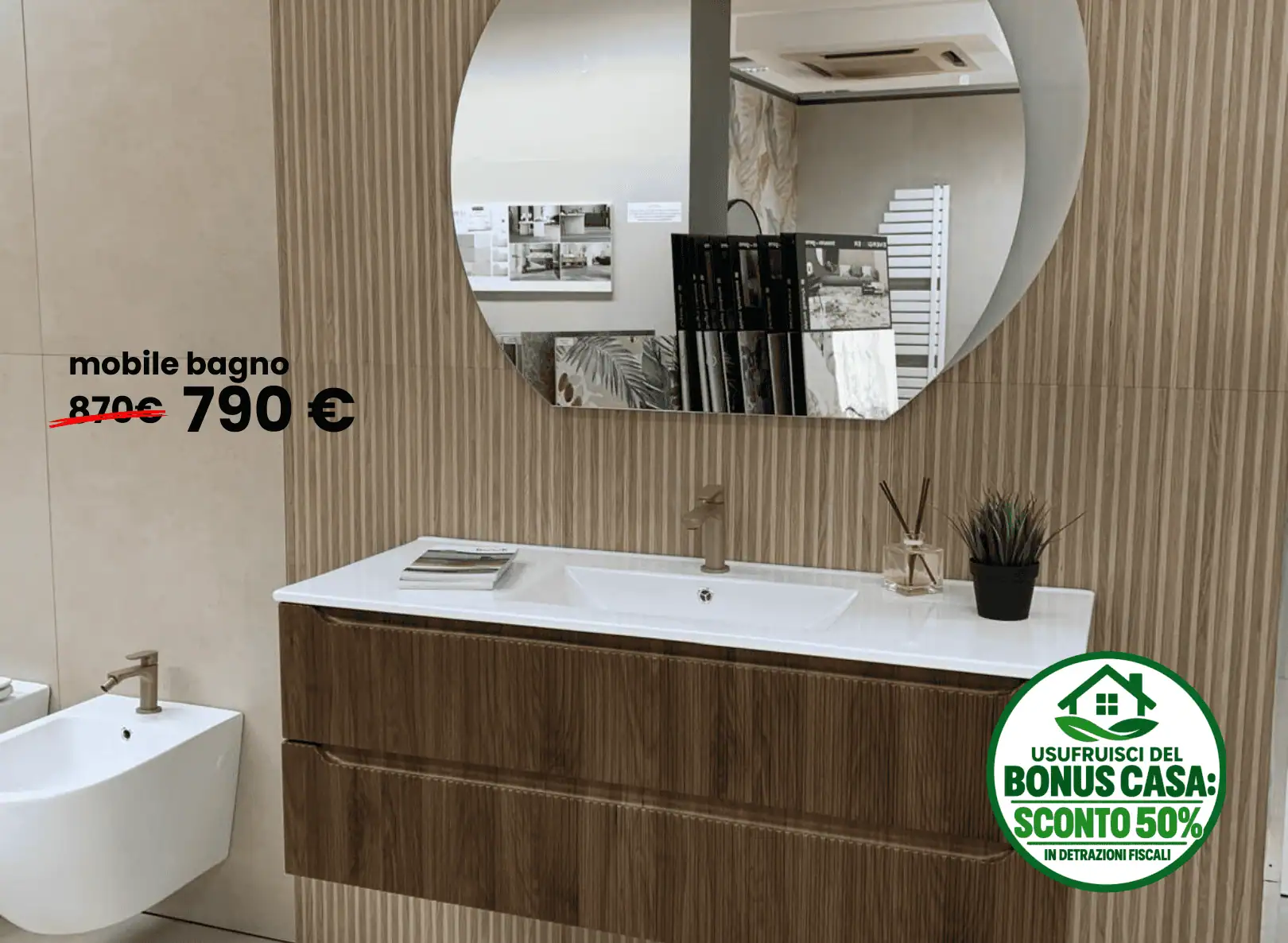 Mobile bagno Vertigo da 120 cm in promozione a 790 euro
