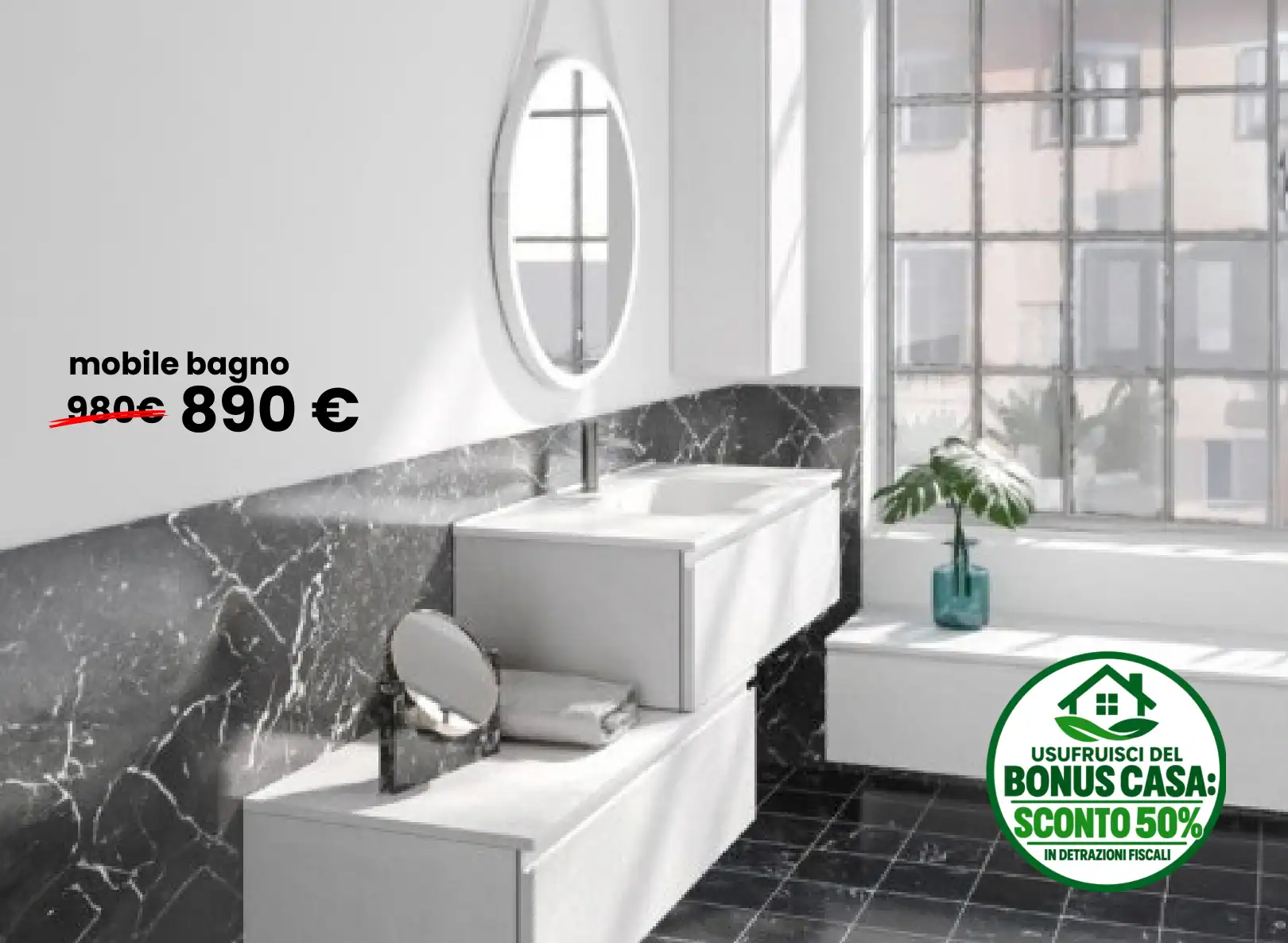 Mobile bagno Matrix da 150 cm in promozione a 890 euro