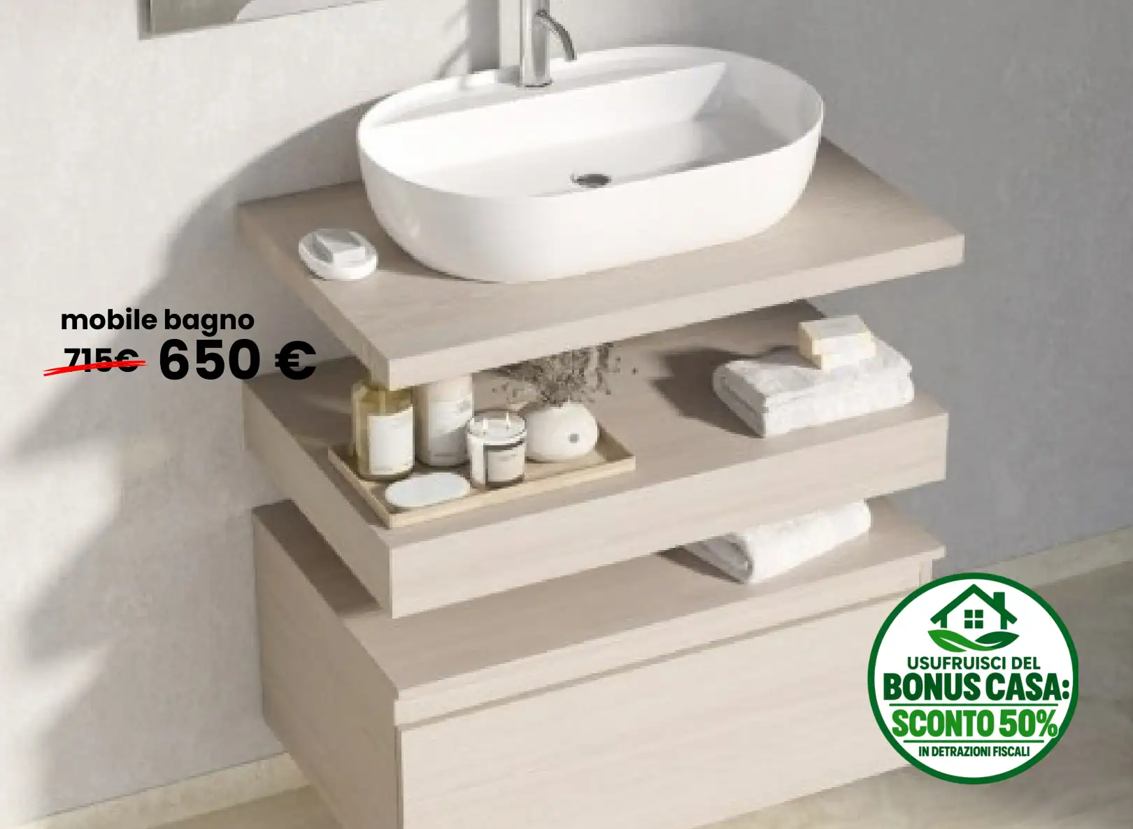 Mobile bagno Key da 80 cm in promozione a 650 euro