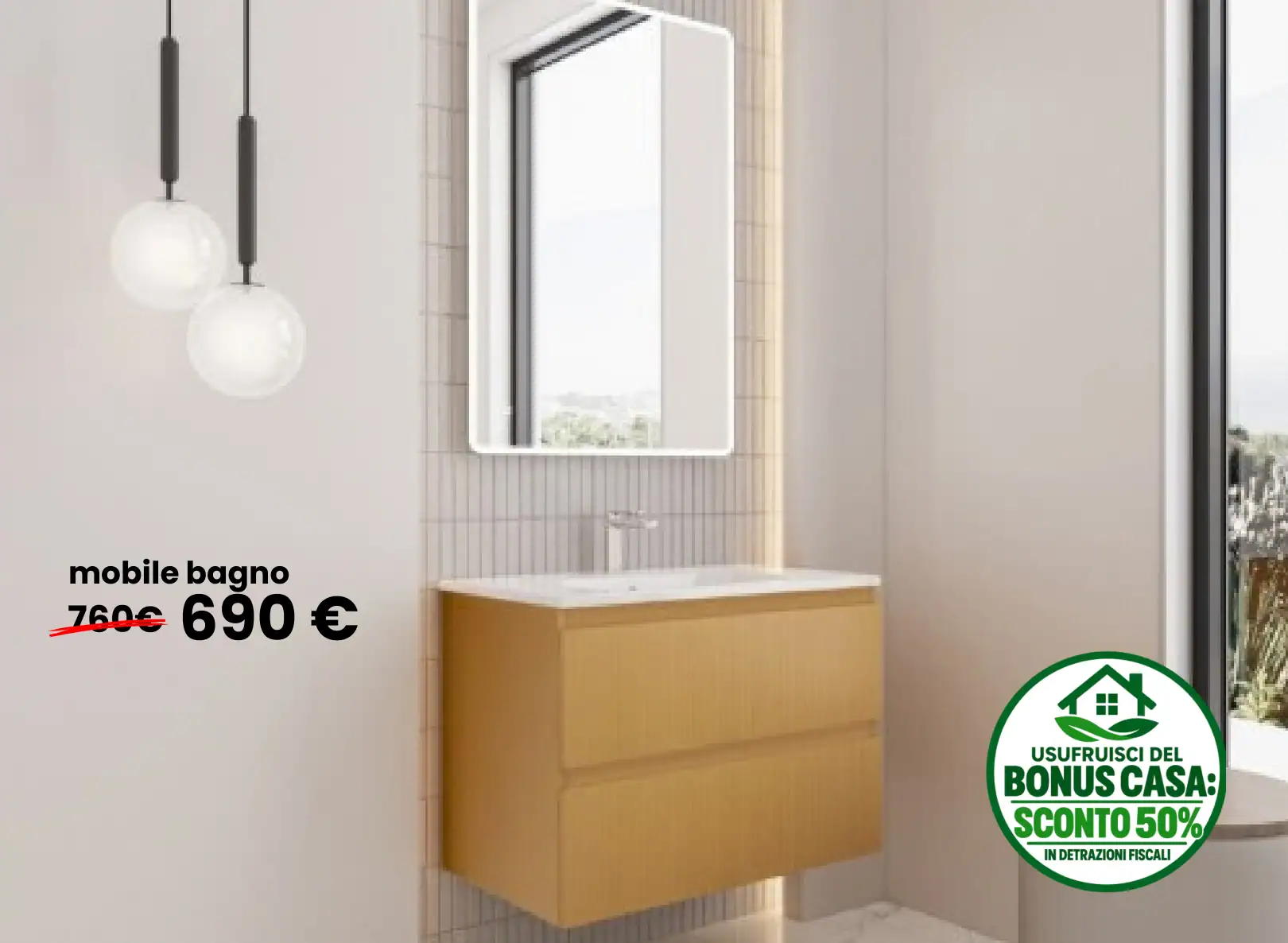 Mobile bagno Way da 100 cm in promozione a 690 euro